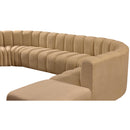 Meridian Arc Camel Velvet 10 pc Modular Sectional IMAGE 10