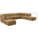 Meridian Arc Camel Velvet 10 pc Modular Sectional IMAGE 16