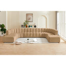 Meridian Arc Camel Velvet 10 pc Modular Sectional IMAGE 2