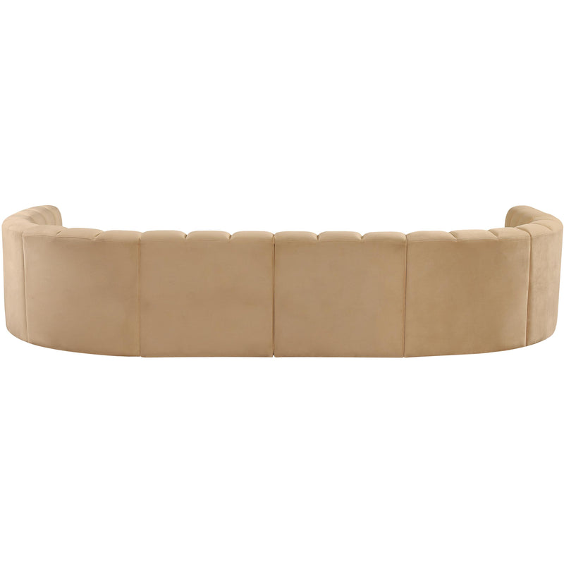 Meridian Arc Camel Velvet 10 pc Modular Sectional IMAGE 3