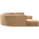 Meridian Arc Camel Velvet 10 pc Modular Sectional IMAGE 6