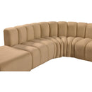 Meridian Arc Camel Velvet 10 pc Modular Sectional IMAGE 7