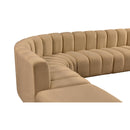 Meridian Arc Camel Velvet 10 pc Modular Sectional IMAGE 8