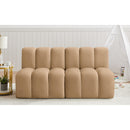Meridian Arc Camel Velvet 2 pc Modular Sectional IMAGE 2