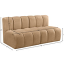 Meridian Arc Camel Velvet 2 pc Modular Sectional IMAGE 9