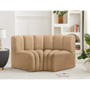 Meridian Arc Camel Velvet 2 pc Modular Sectional IMAGE 2