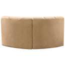Meridian Arc Camel Velvet 2 pc Modular Sectional IMAGE 3