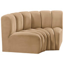 Meridian Arc Camel Velvet 2 pc Modular Sectional IMAGE 5