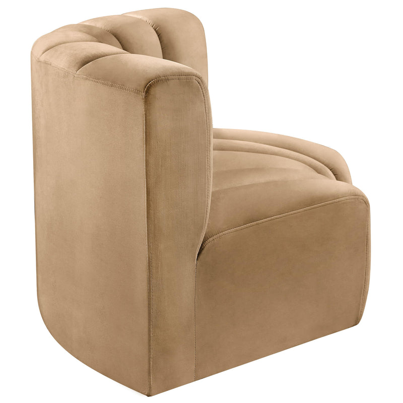 Meridian Arc Camel Velvet 2 pc Modular Sectional IMAGE 7