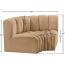 Meridian Arc Camel Velvet 2 pc Modular Sectional IMAGE 8