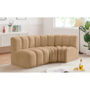 Meridian Arc Camel Velvet 3 pc Modular Sectional IMAGE 2