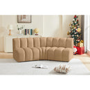 Meridian Arc Camel Velvet 3 pc Modular Sectional IMAGE 2
