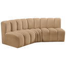 Meridian Arc Camel Velvet 3 pc Modular Sectional IMAGE 5