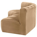 Meridian Arc Camel Velvet 3 pc Modular Sectional IMAGE 7