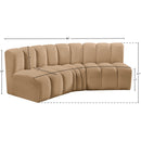 Meridian Arc Camel Velvet 3 pc Modular Sectional IMAGE 9