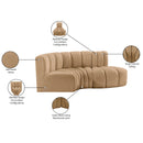 Meridian Arc Camel Velvet 3 pc Modular Sectional IMAGE 10