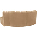 Meridian Arc Camel Velvet 3 pc Modular Sectional IMAGE 3