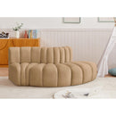 Meridian Arc Camel Velvet 3 pc Modular Sectional IMAGE 2