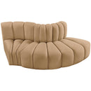 Meridian Arc Camel Velvet 3 pc Modular Sectional IMAGE 4