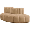 Meridian Arc Camel Velvet 3 pc Modular Sectional IMAGE 7