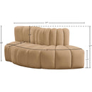 Meridian Arc Camel Velvet 3 pc Modular Sectional IMAGE 8