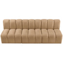Meridian Arc Camel Velvet 3 pc Modular Sectional IMAGE 4