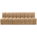 Meridian Arc Camel Velvet 3 pc Modular Sectional IMAGE 6