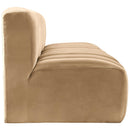 Meridian Arc Camel Velvet 3 pc Modular Sectional IMAGE 7