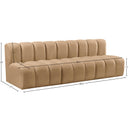 Meridian Arc Camel Velvet 3 pc Modular Sectional IMAGE 9