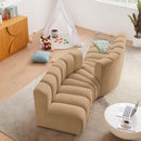 Meridian Arc Camel Velvet 4 pc Modular Sectional IMAGE 2