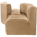 Meridian Arc Camel Velvet 4 pc Modular Sectional IMAGE 5
