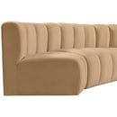 Meridian Arc Camel Velvet 4 pc Modular Sectional IMAGE 7
