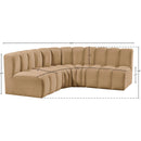 Meridian Arc Camel Velvet 4 pc Modular Sectional IMAGE 10