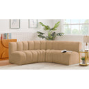 Meridian Arc Camel Velvet 4 pc Modular Sectional IMAGE 2