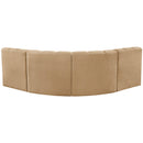 Meridian Arc Camel Velvet 4 pc Modular Sectional IMAGE 3