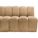Meridian Arc Camel Velvet 4 pc Modular Sectional IMAGE 8