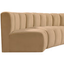 Meridian Arc Camel Velvet 4 pc Modular Sectional IMAGE 9