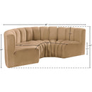 Meridian Arc Camel Velvet 4 pc Modular Sectional IMAGE 10