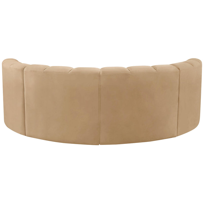 Meridian Arc Camel Velvet 4 pc Modular Sectional IMAGE 3