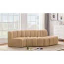 Meridian Arc Camel Velvet 4 pc Modular Sectional IMAGE 2