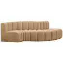 Meridian Arc Camel Velvet 4 pc Modular Sectional IMAGE 5