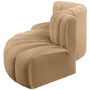 Meridian Arc Camel Velvet 4 pc Modular Sectional IMAGE 8