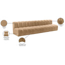 Meridian Arc Camel Velvet 4 pc Modular Sectional IMAGE 10