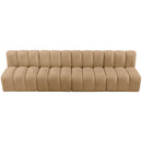 Meridian Arc Camel Velvet 4 pc Modular Sectional IMAGE 4