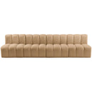 Meridian Arc Camel Velvet 4 pc Modular Sectional IMAGE 5