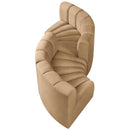 Meridian Arc Camel Velvet 4 pc Modular Sectional IMAGE 3