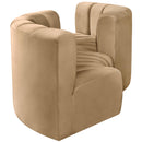 Meridian Arc Camel Velvet 4 pc Modular Sectional IMAGE 5