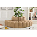Meridian Arc Camel Velvet 4 pc Modular Sectional IMAGE 2