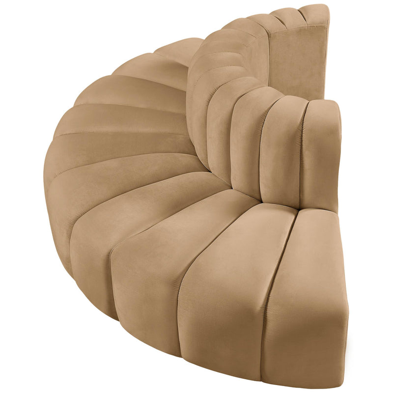 Meridian Arc Camel Velvet 4 pc Modular Sectional IMAGE 6