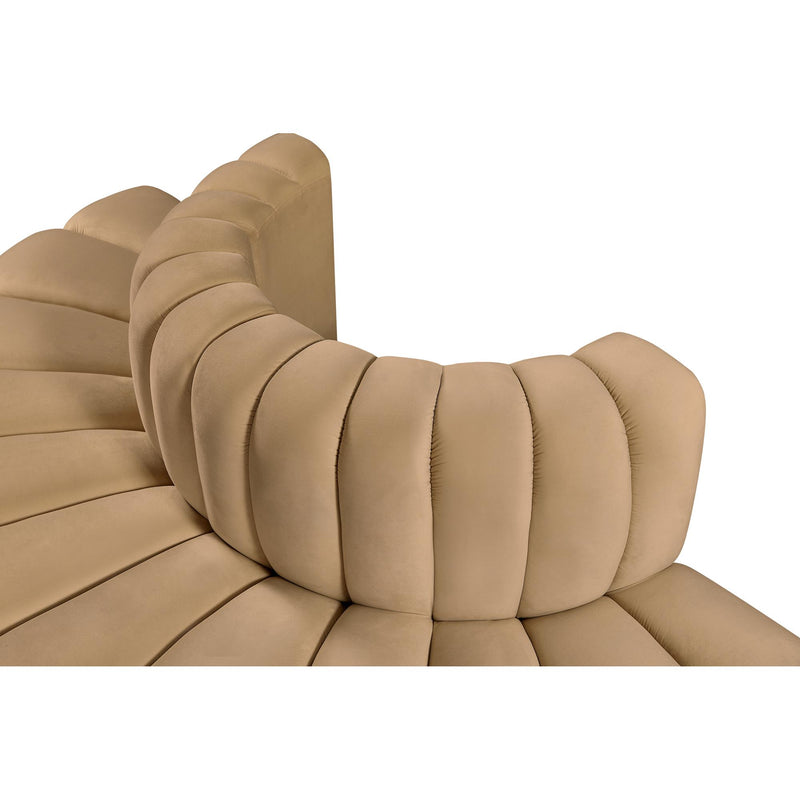 Meridian Arc Camel Velvet 4 pc Modular Sectional IMAGE 7